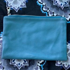 Blue polyurethane pouch with clip